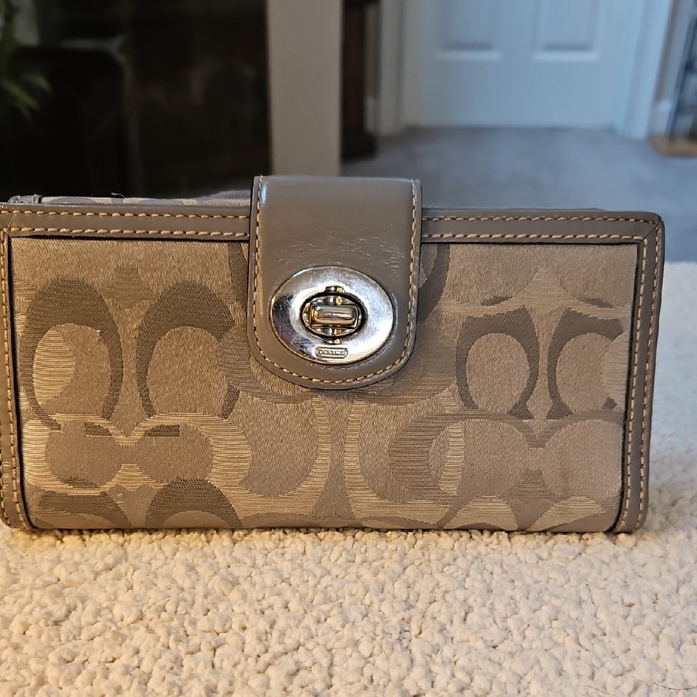 Coach Tan and Gray Wallet